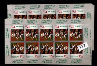 // Lithuania 1998 - Mnh - Women - Costumes - 10 Sheets - 100 Stamps