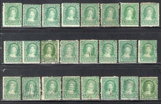 Brunswick 1860 Qv 5c,  24 Stamps,  11,  13,  Fine Lot Cv$450