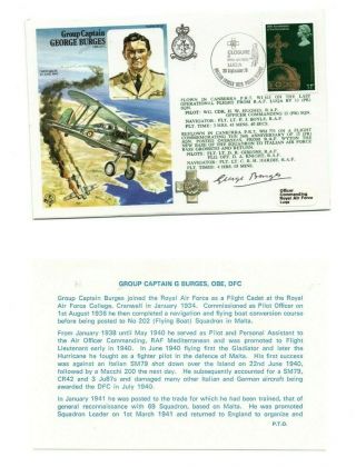 1978 Rafm Ha28 Cover - Group Captain George Burges - Signed By George Burges