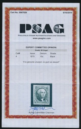 drbobstamps US Scott 4 NGAI XF Stamp w/Clean PSAG Cert 3