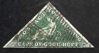 Very Rare 1858 South Africa Cape Of Good Hope 1/ - Triangular Hope Stamp