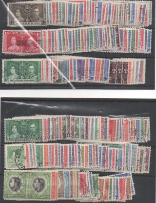 1937 Coronation Complete Omnibus Set 202 Fine Stamps - 7 Down