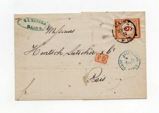 Germany,  Yt 24 On 1874 Cover To France - Very Scarce High Cv