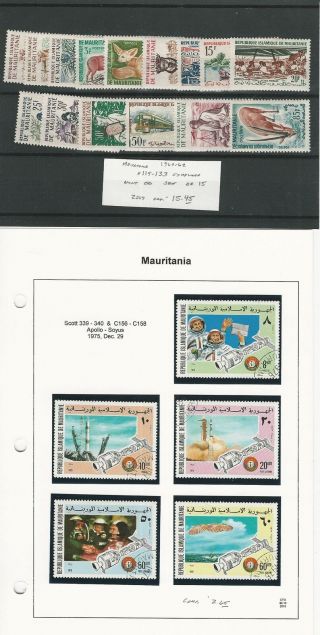 Mauritania,  Postage Stamp,  119 - 133,  339 - 40,  C156 - 8 Hinged,  Jfz