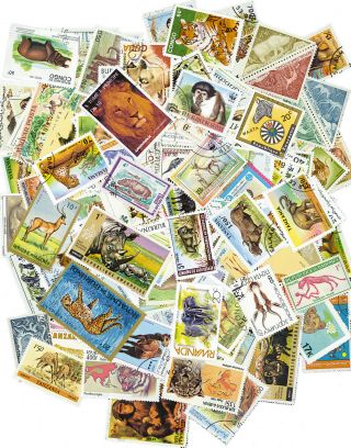 African Animals – 250 Different Stamps [2502],  Gift