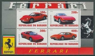 Ferrari Car Mnh M/s Of 4 Stamps Car43