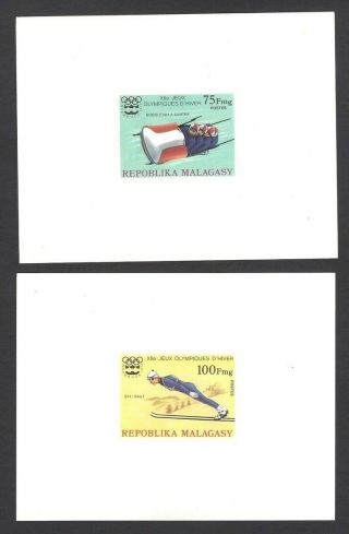 Malagasy 538 - 40/c149 - 51 Winter Olympics 1975 Set Of 6 Proof Cards