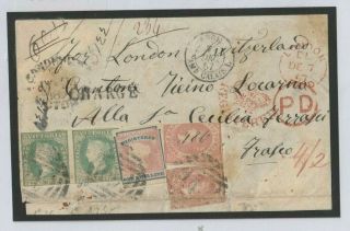 Australia Victoria Registered 5sh8d Rate Front Franking Swiss 1857 W66a
