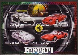 Ferrari Car Mnh M/s Of 4 Stamps