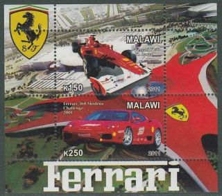 Ferrari Car Mnh M/s Of 2 Stamps Car47