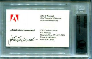 Signed Business Card,  John Warnock,  Founder Of Adobe,  Computers
