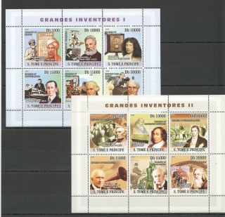 Z051 2008 S.  Tome & Principe Famous People Great Inventors 2kb Mnh