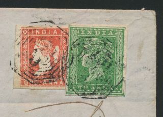 1857 INDIA COVER MOULMEIN BURMA - GLASGOW,  QV LITHO,  RARE INDIA UNPAID H/S,  VF 4