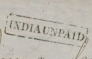 1857 INDIA COVER MOULMEIN BURMA - GLASGOW,  QV LITHO,  RARE INDIA UNPAID H/S,  VF 5