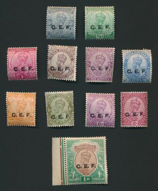India Stamps 1914 Kgv Cef China Exped Force Set,  Sg C23/34,  Vf Lh/h £325