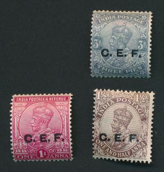 INDIA STAMPS 1914 KGV CEF CHINA EXPED FORCE SET,  SG C23/34,  VF LH/H £325 3