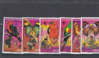 A117 - Guinea - Sg1339 - 1344 Mnh 1988 Scouts,  Birds & Butterflies