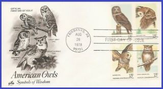 Usa 1760 - 63 U/a Artcraft Fdc Bl4 American Owls