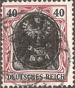 1919,  Poland 40 Pfg.  Stamp Eagle Overprint Local On German Carmine Black