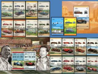 Car Stamp Sets  Leaders Of The World / Auto 100 Stamps / Great Automobiles