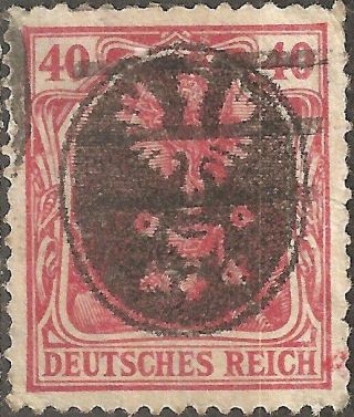 1919,  Poland 40 Pfg.  Eagle Overprint Local Issue On German Stamp Red
