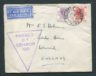 31/08/1940 Hong Kong Gb Kgvi Airmail Censor Cover (rate $1.  15) To Engtand Uk