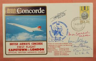1985 South Africa Signed British Airways Concorde First Flight To London