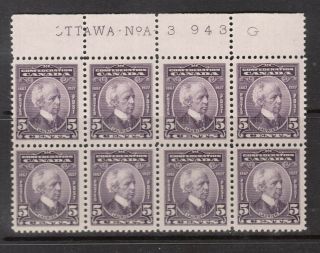 Canada 144 Xf/nh Plate 3 Upper Block Of Eight