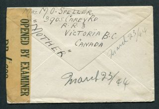 1943 Hong Kong Japanese Canadian Prisoner of War cover to HK re - Direct to Tokyo? 2