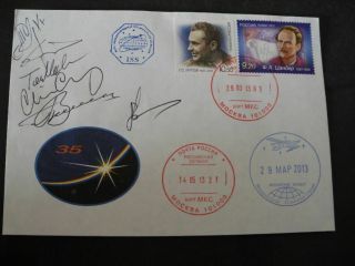 Iss 35 Flown Boardpost Orig.  Signed Crew,  Space