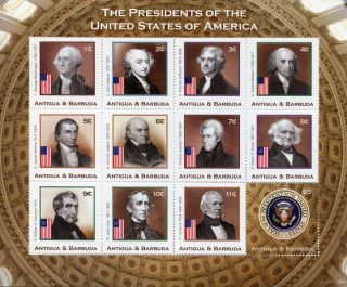 Antigua & Barbuda 2018 Mnh Us Presidents Washington Jefferson 12v M/s I Stamps