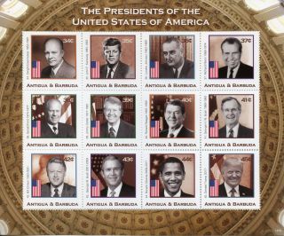 Antigua & Barbuda 2018 Mnh Us Presidents Jfk Trump Obama Bush 12v M/s Iv Stamps