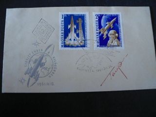 Wostok 1 Cover Orig.  Signed Jury Gagarin,  Space