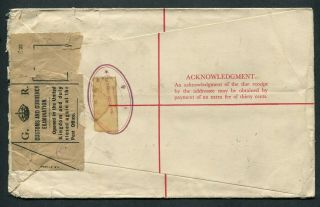 1950 Hong Kong GB KGVI 25c P.  S.  R.  Envelope PSRE (uprated 2 x $1,  2 x 20c) to UK 2