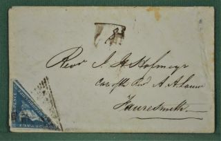 Cape Of Good Hope Stamp Cover 1860 4d Blue Triangle (c74)