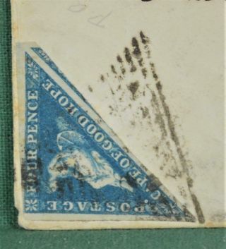 CAPE OF GOOD HOPE STAMP COVER 1860 4d BLUE TRIANGLE (C74) 2