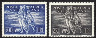 1948 Vatican Archangel Raphael & Young Tobias Mlh Full Airmail Set Sc C16 C17
