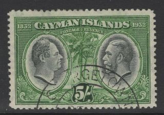 Cayman Islands Sg94 1932 5/ - Black & Green Fine