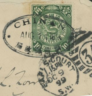 1899 CHINA COVER MIXED FRANKING GERMAN CHINA TO ENGLAND,  CHINGCHOW,  WEIHSIEN 3