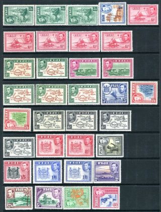 Fiji - 1938 - 55 Mounted Set To £1plus All Additional Listed Perfs Sg 249 - 266b