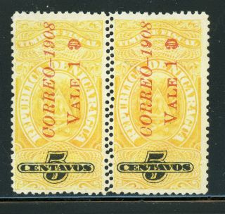 Nicaragua Mng Specialized: Maxwell 278var 1c/5c Correo - 1908 Double Perfs $$$
