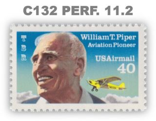 C132 William Piper 40c Airmail Scarce Variety Bullseye Perf.  11.  2 Mnh - Buy Now