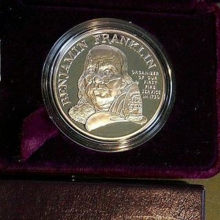 1992 Ben Franklin Fire Fighter Medal Silver Proof