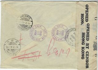 Haiti 1940 4 x censor reg airmail cover to Netherland East Indies via Hong Kong 2