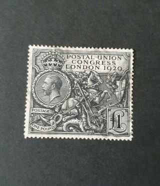 Gb Stamps King George V Sg 438 £1 Black Puc Fine