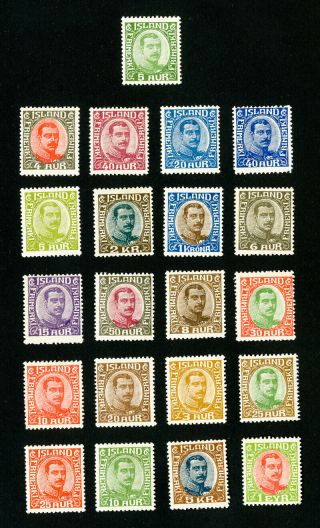 Iceland Stamps 108 - 28 Vf Og Lh Scott Value $1,  112.  00