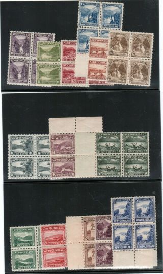 Newfoundland 131 - 144 Very Fine Block Set All Never Hinged Except 15cent