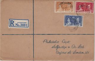 1937 Northern Rhodesia Geo Vi Coronation Sg22 - 24 Stamps First Day Cover Ref:c37