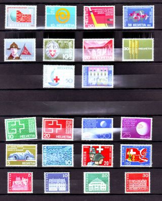 Swiss,  Switzerland,  Schweiz,  1960s,  5 Complete Sets,  Mnh