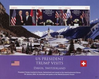 Liberia 2018 Mnh Donald Trump In Switzerland Theresa May Netanyahu 3v M/s Stamps